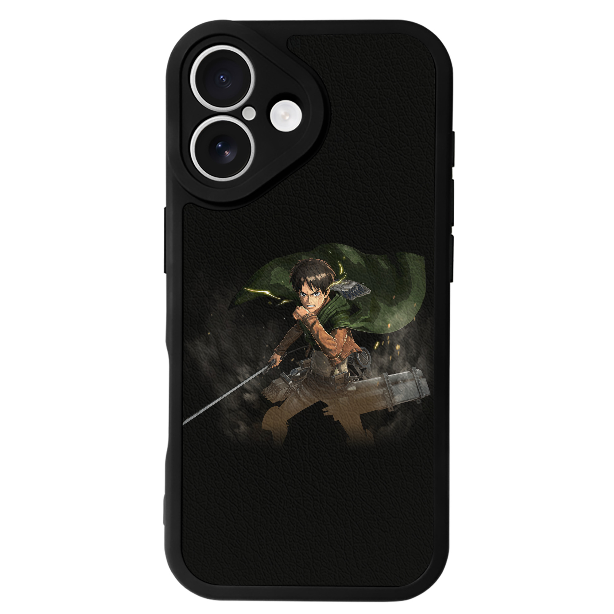 （画像用） 進撃の巨人 エレン･イェーガー Attack on Titan Eren Jäger 【iPhone 16シリーズ対応】シリコンスマホケース（レザー調） 材質：シリコン